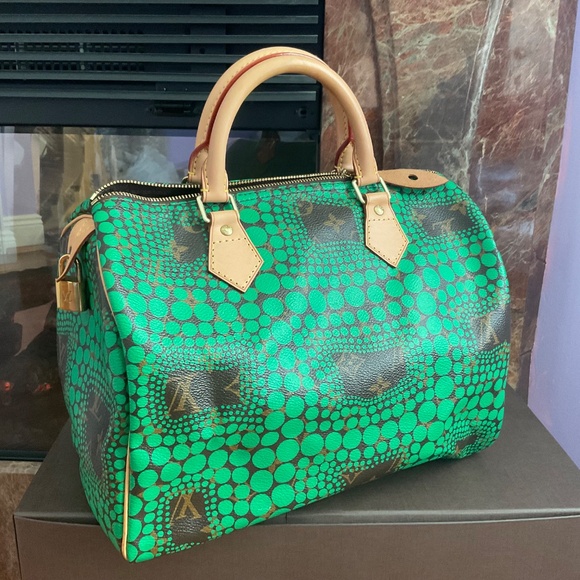 LOUIS VUITTON Limited Edition Yayoi Kusama Speedy 30 in green monogram dots !! - Picture 4 of 15